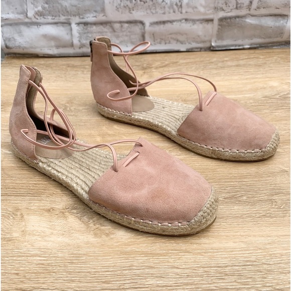 Eileen Fisher Suede Espadrilles Shoes 10 Zippered Jute D'Orsay Lee - Picture 1 of 10